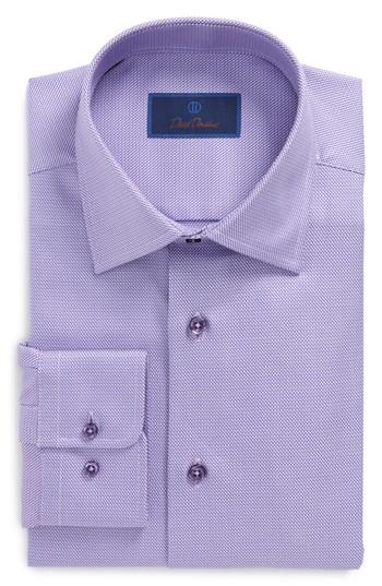 Men's David Donahue Regular Fit Solid Dress Shirt .5 - 32/33 - Purple