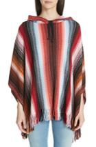 Women's Missoni Zigzag Hooded Poncho, Size - Red