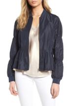 Women's Chelsea28 Puff Sleeve Taffeta Crop Jacket, Size - Blue