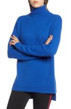 Women's Halogen Turtleneck Wool Blend Tunic Sweater - Blue