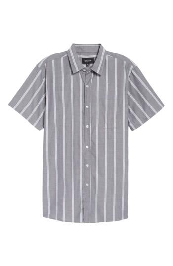 Men's Brixton Decca Stripe Woven Shirt - Grey