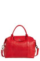 Longchamp 'le Pliage Cuir' Leather Handbag - Red