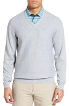 Men's Bobby Jones Pique Jersey V-neck Sweater - Grey