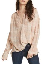 Women's Free People Fearless Love Bell Sleeve Shirt - Beige