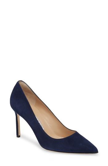 Women's Manolo Blahnik Bb Pointy Toe Pump Us / 34eu - Blue