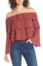 Women's Storee Ruffle Off The Shoulder Top - Orange