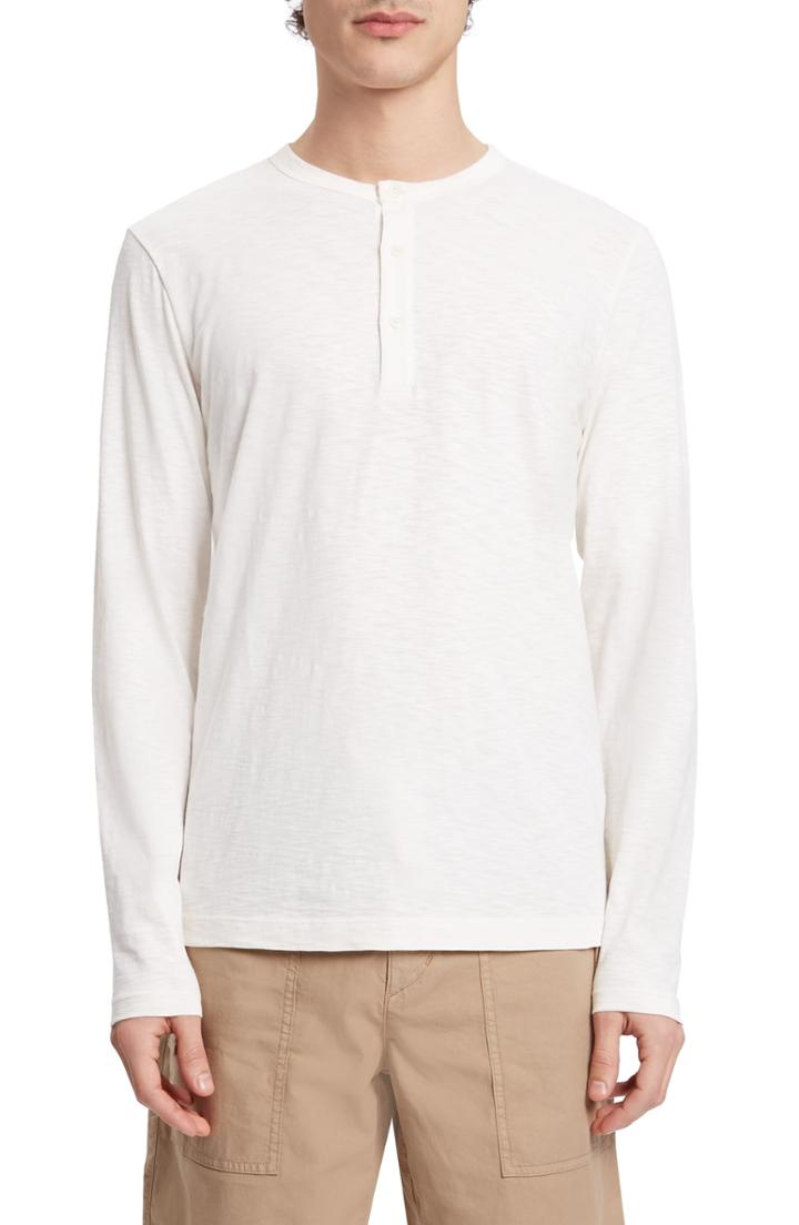 Men's Theory Essential Slubbed Long Sleeve Henley - Ivory