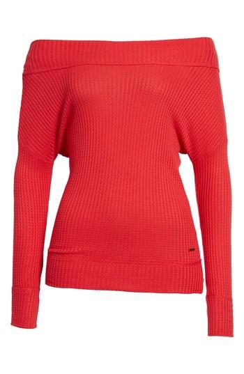 Women's Lucky Brand Off The Shoulder Thermal Knit Top
