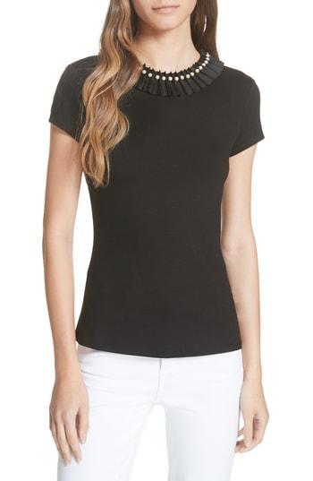 Women's Ted Baker London Nickita Imitation Pearl Neck Top - Black