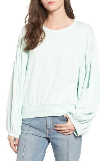 Women's Bp. Puff Sleeve Sweatshirt, Size - Green