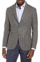 Men's Luciano Barbera Trim Fit Stripe Alpaca Blend Sport Coat Us / 54 Eu - Grey
