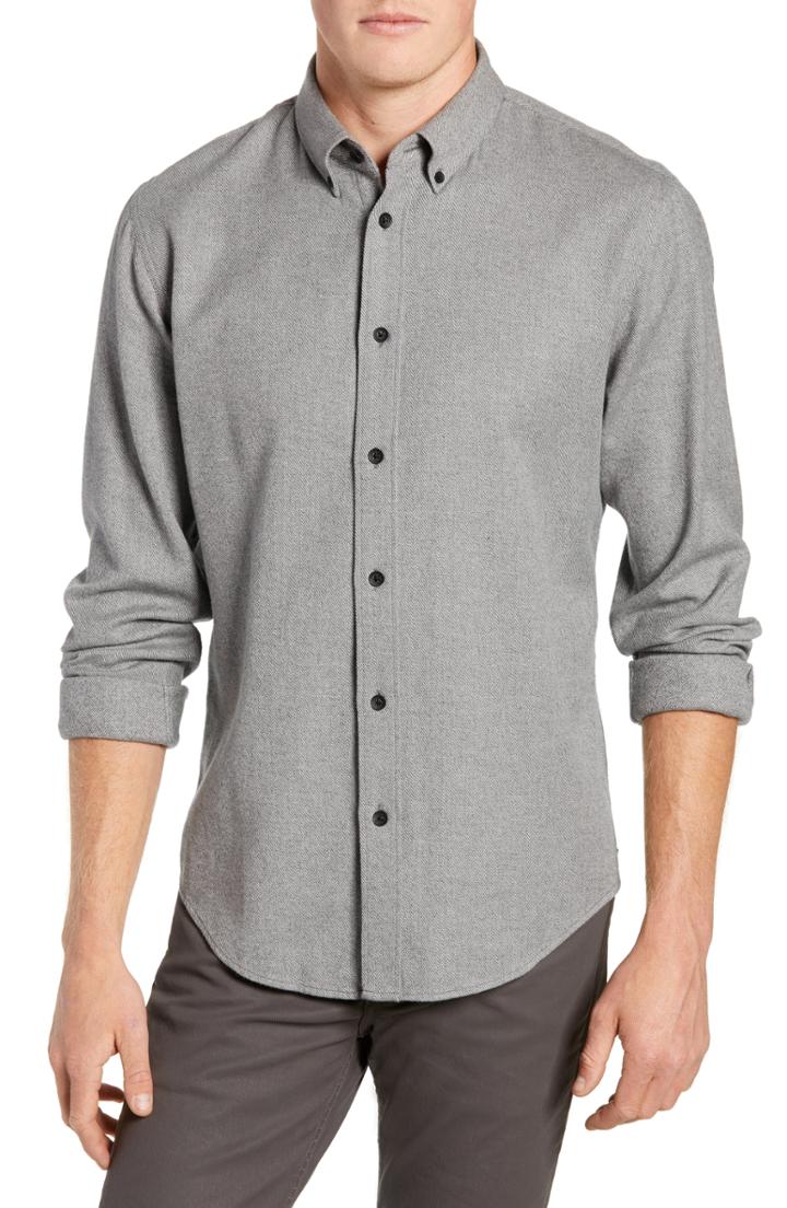 Men's Rag & Bone Fit 2 Tomlin Twill Sport Shirt, Size - Grey