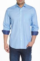 Men's Bugatchi Classic Fit Geometric Print Sport Shirt - Blue
