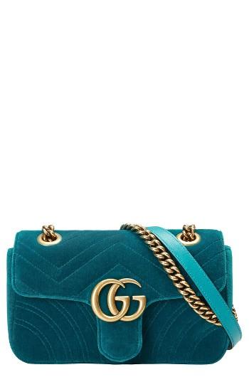Gucci Small Gg Marmont 2.0 Matelasse Velvet Shoulder Bag - Purple