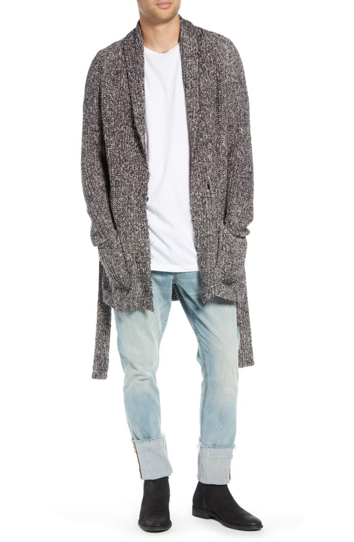 Men's Treasure & Bond Slim Fit Shawl Collar Cardigan - Black