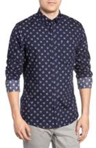 Men's Nordstrom Men's Shop Regular Fit Floral Print Sport Shirt, Size - Blue