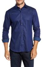 Men's Bugatchi Trim Fit Pinstripe Sport Shirt - Blue