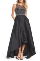 Women's Adrianna Papell Embellished High/low Ballgown - Black