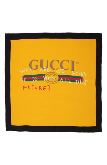 Women's Gucci Coco Capitan Print Silk Scarf, Size - Yellow
