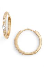 Women's Treasure & Bond Casual Marquise Crystal Hammered Hoop Earrings
