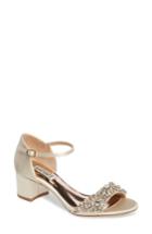Women's Badgley Mischka Mareva Ankle Strap Block Heel Sandal .5 M - Ivory