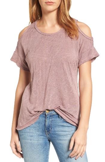 Women's Bobeau Cold Shoulder Slub Knit Tee - Purple