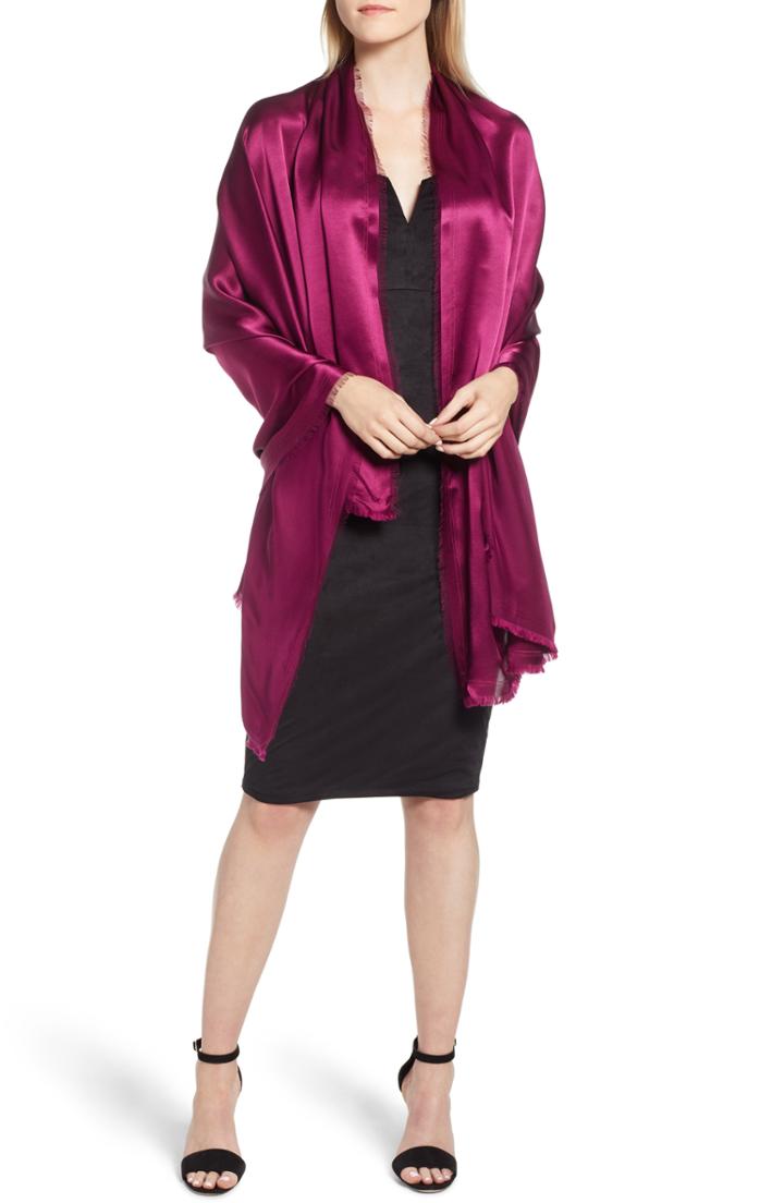 Women's Nordstrom Silk Fringe Wrap