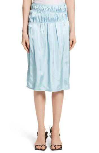 Women's Helmut Lang Ruched Slip Skirt - Blue