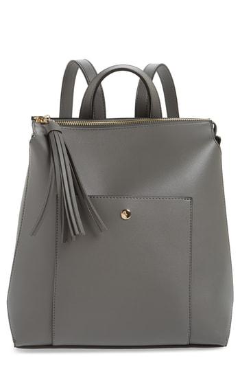 Sole Society Fluri Faux Leather Backpack - Grey