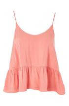 Women's Topshop Peplum Camisole Us (fits Like 0) - Coral