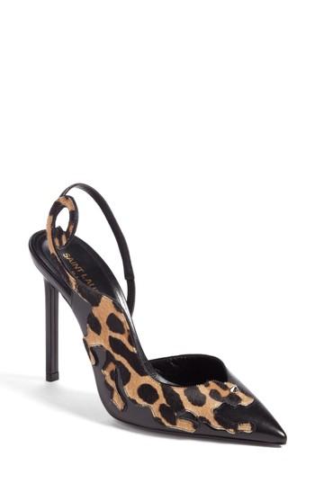 Women's Saint Laurent Anya Half D'orsay Pump .5us / 36.5eu - Black