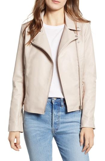 Women's Bb Dakota Just Ride Faux Leather Jacket - Ivory