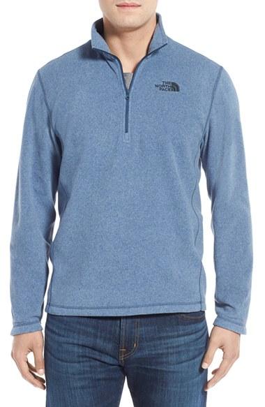 Men's The North Face 'tka 100 Glacier' Quarter Zip Fleece Pullover, Size - Blue