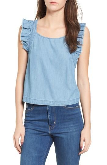 Women's Bp. Chambray Apron Tank, Size - Blue