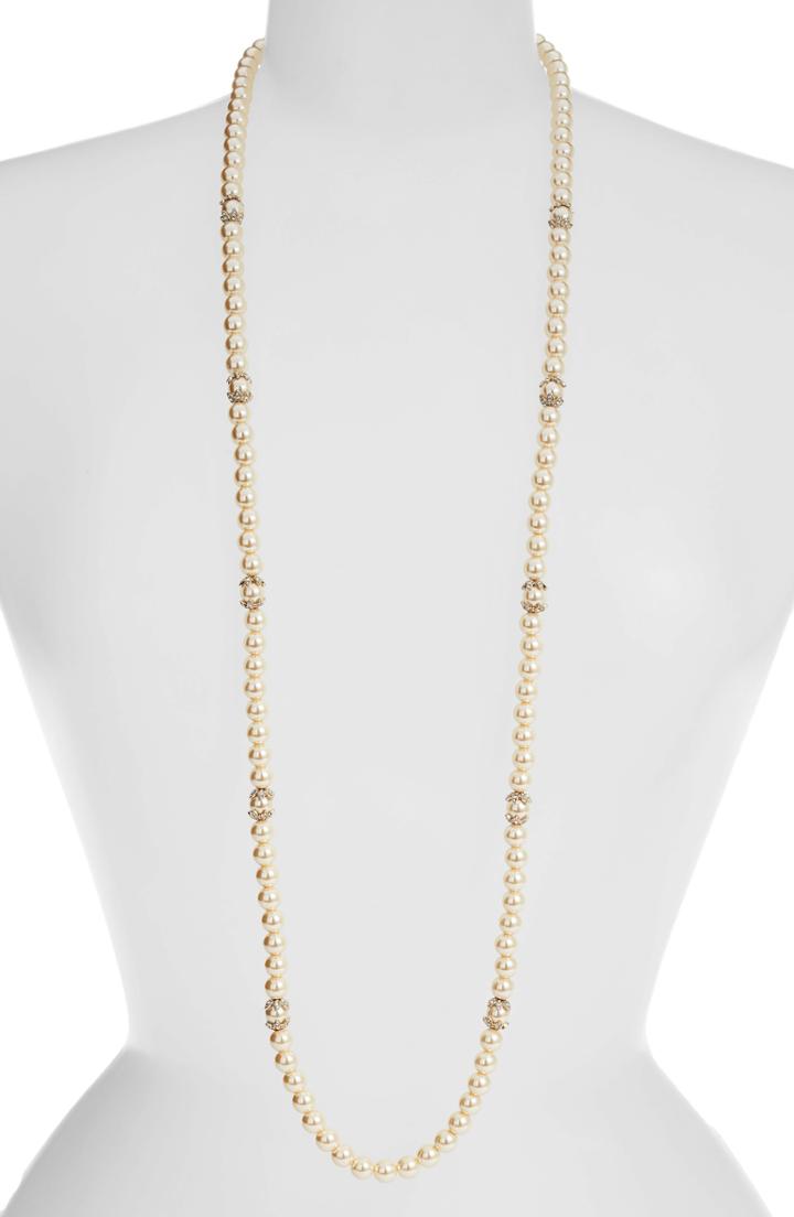 Women's Marchesa Long Imitation Pearl Strand Necklace