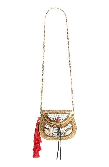Sam Edelman Yaro Tasseled Iron Minaudiere - Red
