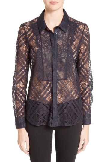 Women's Burberry Aster Check Lace Shirt
