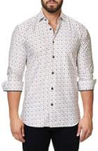 Men's Maceoo Trim Fit Print Sport Shirt (xl) - White