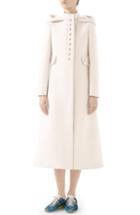 Women's Gucci Wool Long Hooded Coat Us / 40 It - Ivory