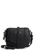 Linea Pelle Classic Faux Leather Saddle Bag - Black