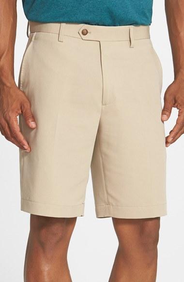 Men's Cutter & Buck Microfiber Twill Shorts - Beige (online Only)