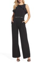 Women's Julia Jordan Embellished Ruffle Jumpsuit - Black
