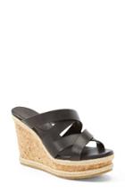 Women's Jimmy Choo 'prisma' Leather Wedge Sandal .5us / 39.5eu - Black