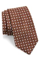 Men's Nordstrom Men's Shop Halo Dot Silk Tie, Size - Brown