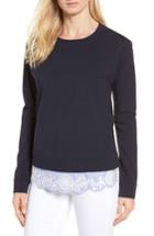 Women's Nordstrom Signature Woven Inset Ponte Knit Sweatshirt