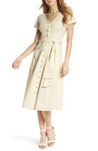 Women's Gal Meets Glam Collection Vanessa Button Front Linen Blend Dress - Yellow