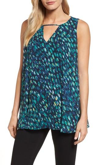 Women's Halogen Keyhole Tank, Size - Blue