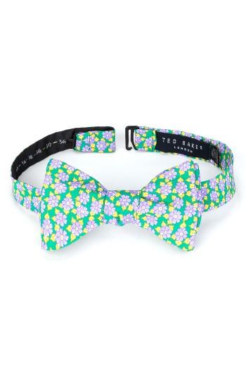 Men's Ted Baker London Monmouth Floral Cotton Bow Tie, Size - Green