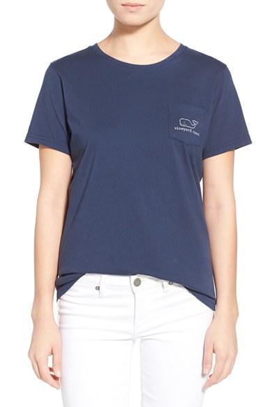 Women's Vineyard Vines Whale Graphic Short Sleeve Pocket Tee - Blue
