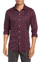 Men's Bonobos Slim Fit Check Performance Sport Shirt, Size R - Red